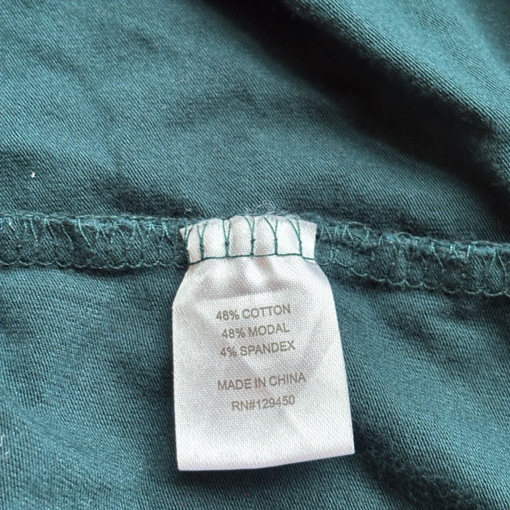 Como Vintage "The Perfect Tee" Long Sleeve - Dark‎ Teal Size XL - Picture 5 of 6
